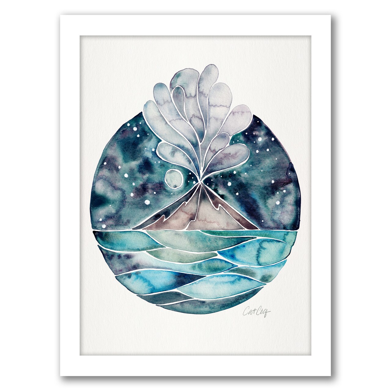 Stromboli Volcano Blue by Cat Coquillette Frame  - Americanflat